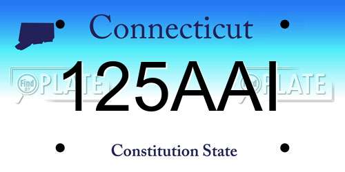 125AAI Connecticut License Plate