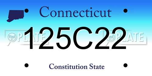 125C22 Connecticut License Plate