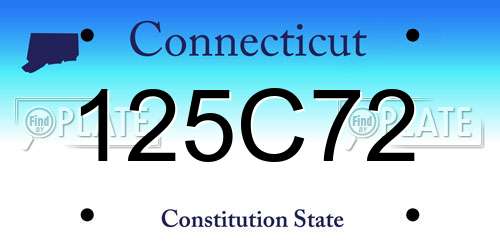 125C72 Connecticut License Plate