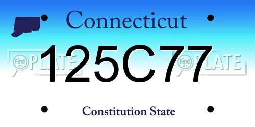 125C77 Connecticut License Plate