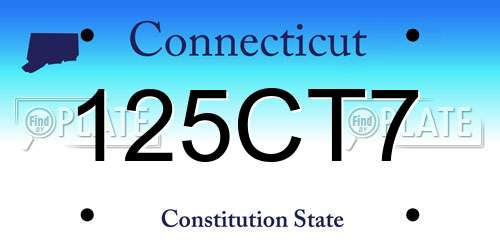 125CT7 Connecticut License Plate