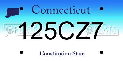 125CZ7 Connecticut License Plate