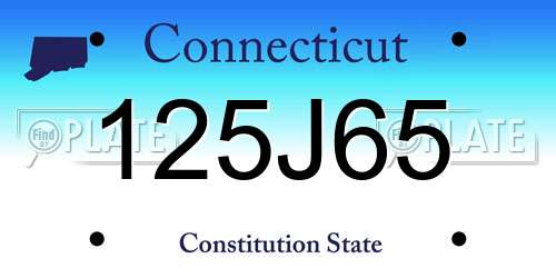 125J65 Connecticut License Plate