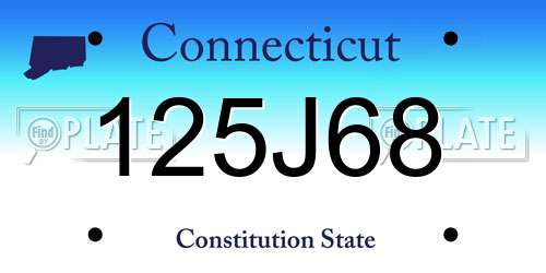 125J68 Connecticut License Plate