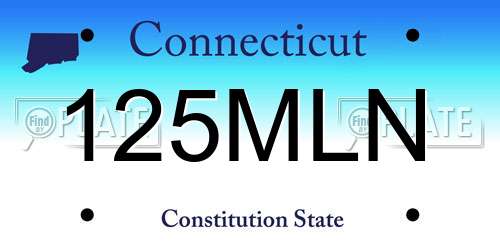 125MLN Connecticut License Plate