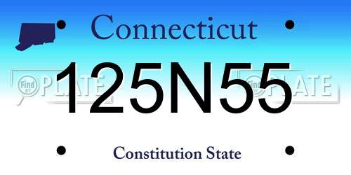 125N55 Connecticut License Plate