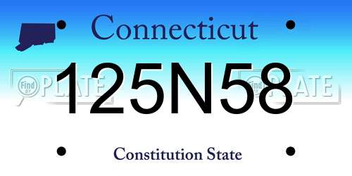 125N58 Connecticut License Plate