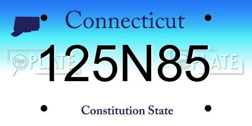 125N85 Connecticut License Plate