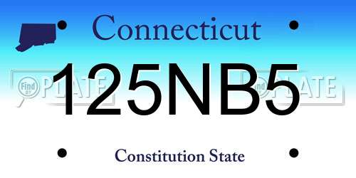 125NB5 Connecticut License Plate