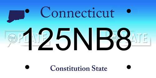 125NB8 Connecticut License Plate