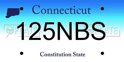 125NBS Connecticut License Plate