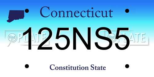 125NS5 Connecticut License Plate