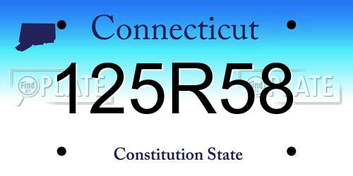 125R58 Connecticut License Plate