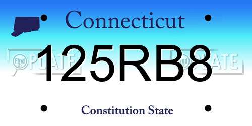 125RB8 Connecticut License Plate