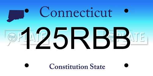 125RBB Connecticut License Plate