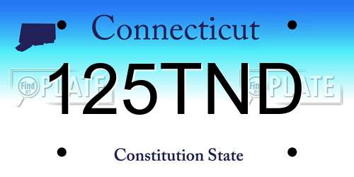 125TND Connecticut License Plate