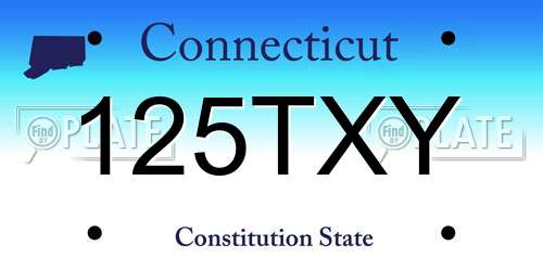 125TXY Connecticut License Plate