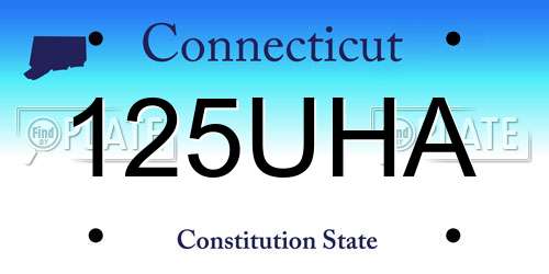 125UHA Connecticut License Plate