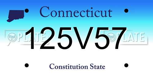 125V57 Connecticut License Plate