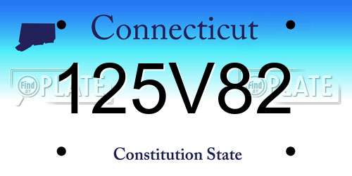 125V82 Connecticut License Plate
