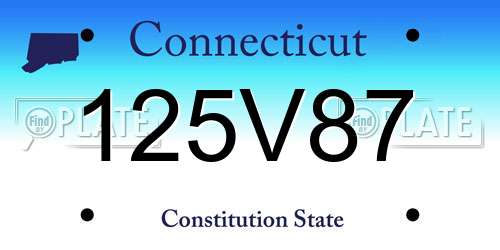 125V87 Connecticut License Plate