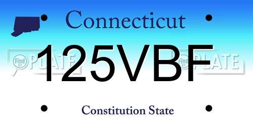 125VBF Connecticut License Plate