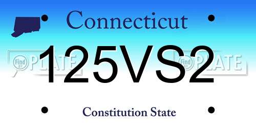 125VS2 Connecticut License Plate