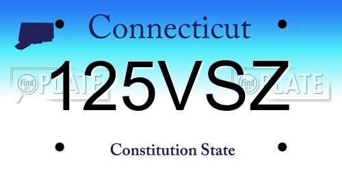 125VSZ Connecticut License Plate