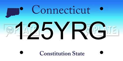 125YRG Connecticut License Plate