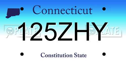 125ZHY Connecticut License Plate