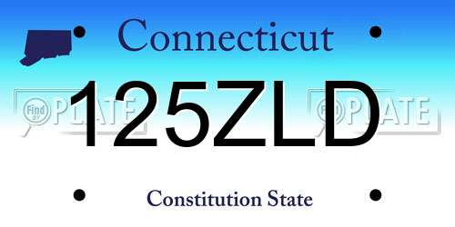 125ZLD Connecticut License Plate