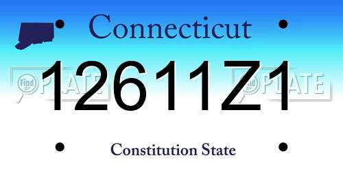 12611Z1 Connecticut License Plate