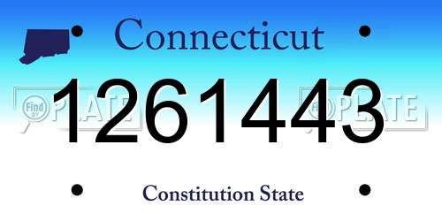 1261443 Connecticut License Plate