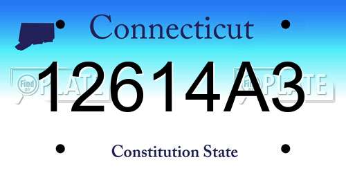12614A3 Connecticut License Plate