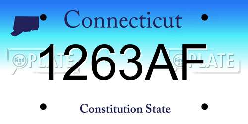 1263AF Connecticut License Plate