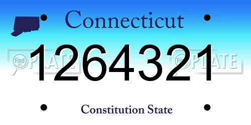 1264321 Connecticut License Plate