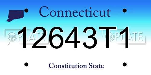 12643T1 Connecticut License Plate