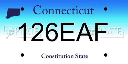 126EAF Connecticut License Plate