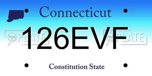 126EVF Connecticut License Plate