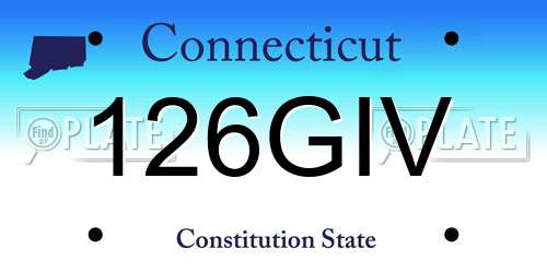 126GIV Connecticut License Plate