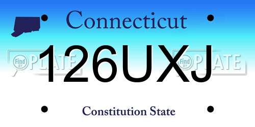 126UXJ Connecticut License Plate