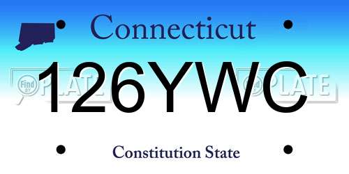 126YWC Connecticut License Plate
