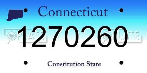 1270260 Connecticut License Plate