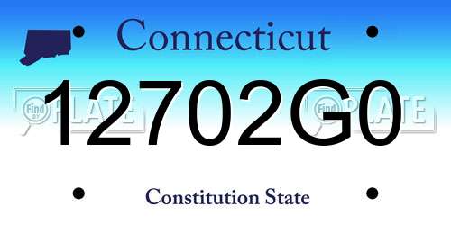 12702G0 Connecticut License Plate