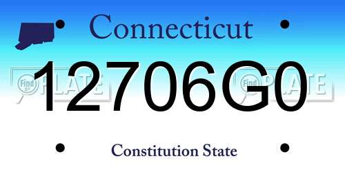 12706G0 Connecticut License Plate
