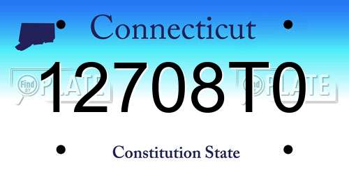12708T0 Connecticut License Plate