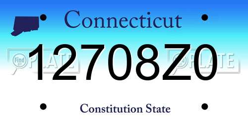 12708Z0 Connecticut License Plate