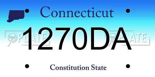 1270DA Connecticut License Plate