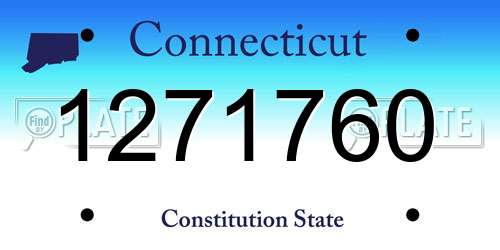 1271760 Connecticut License Plate