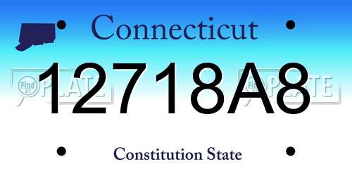 12718A8 Connecticut License Plate
